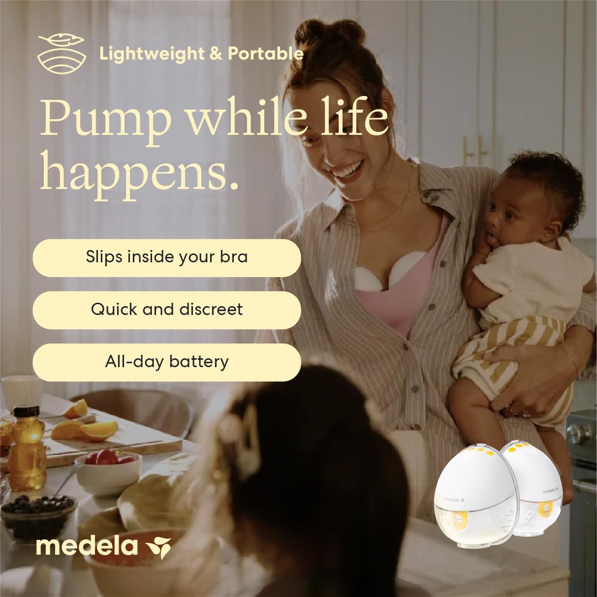 Medela Motion InBra Wearable Double Electric Breast Pump with 2-Phase Expression - Excellent Condition