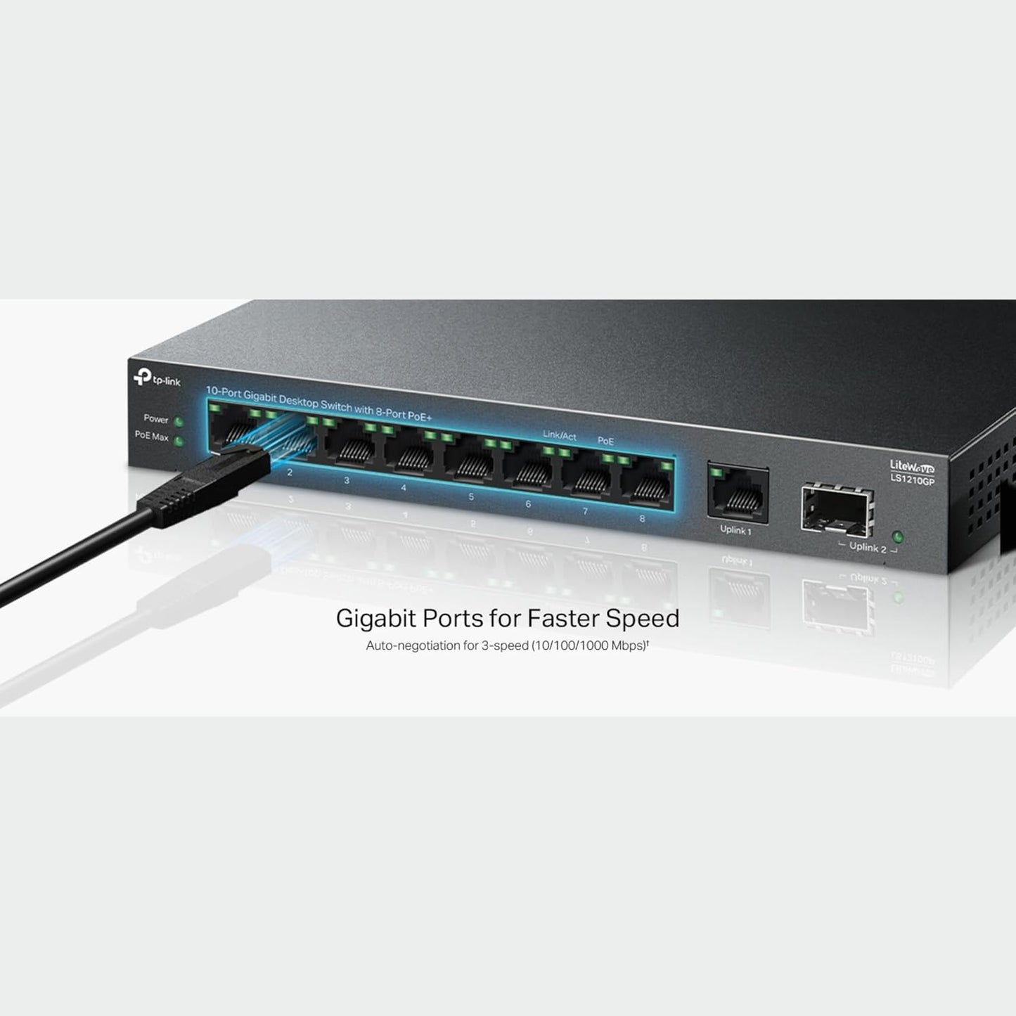 TP-Link LS1210GP 10-Port Gigabit Desktop PoE+ Switch - New Condition