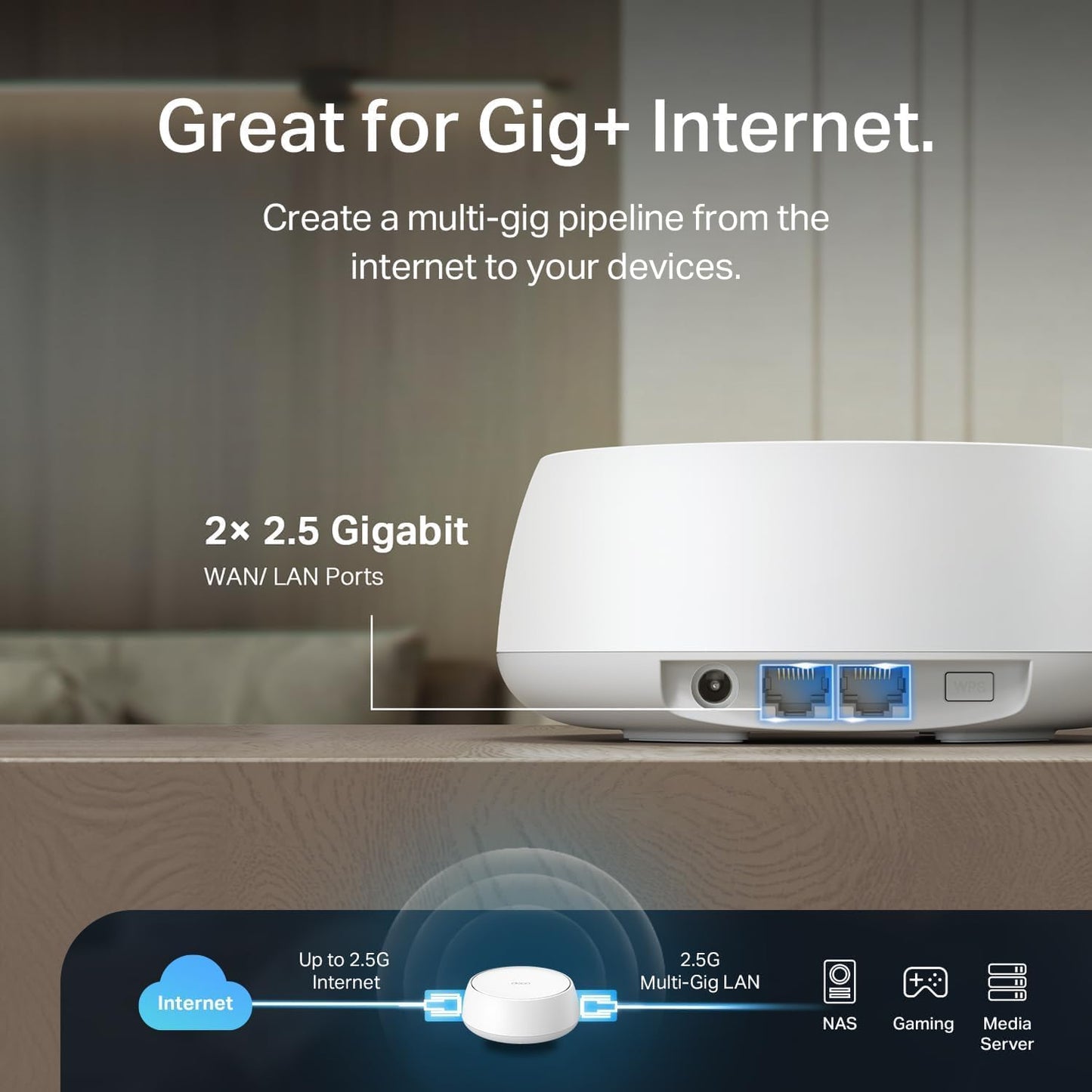 TP-Link Deco BE25 BE5000 Dual-Band WiFi 7 Mesh Router with 2.5Gbps Ports - New Condition