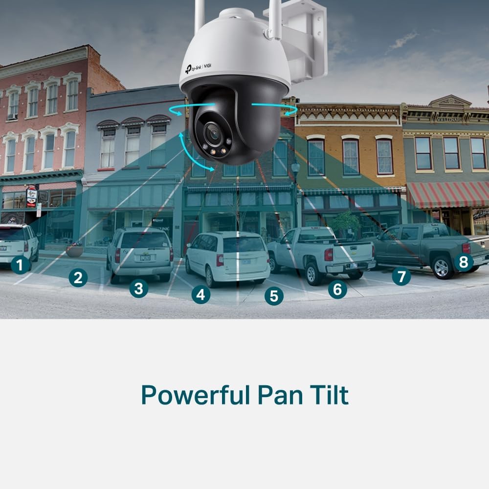 TP-Link VIGI 4MP Outdoor Wi-Fi Security Camera, Pan/Tilt, Full-Color AI Detection - Good Condition