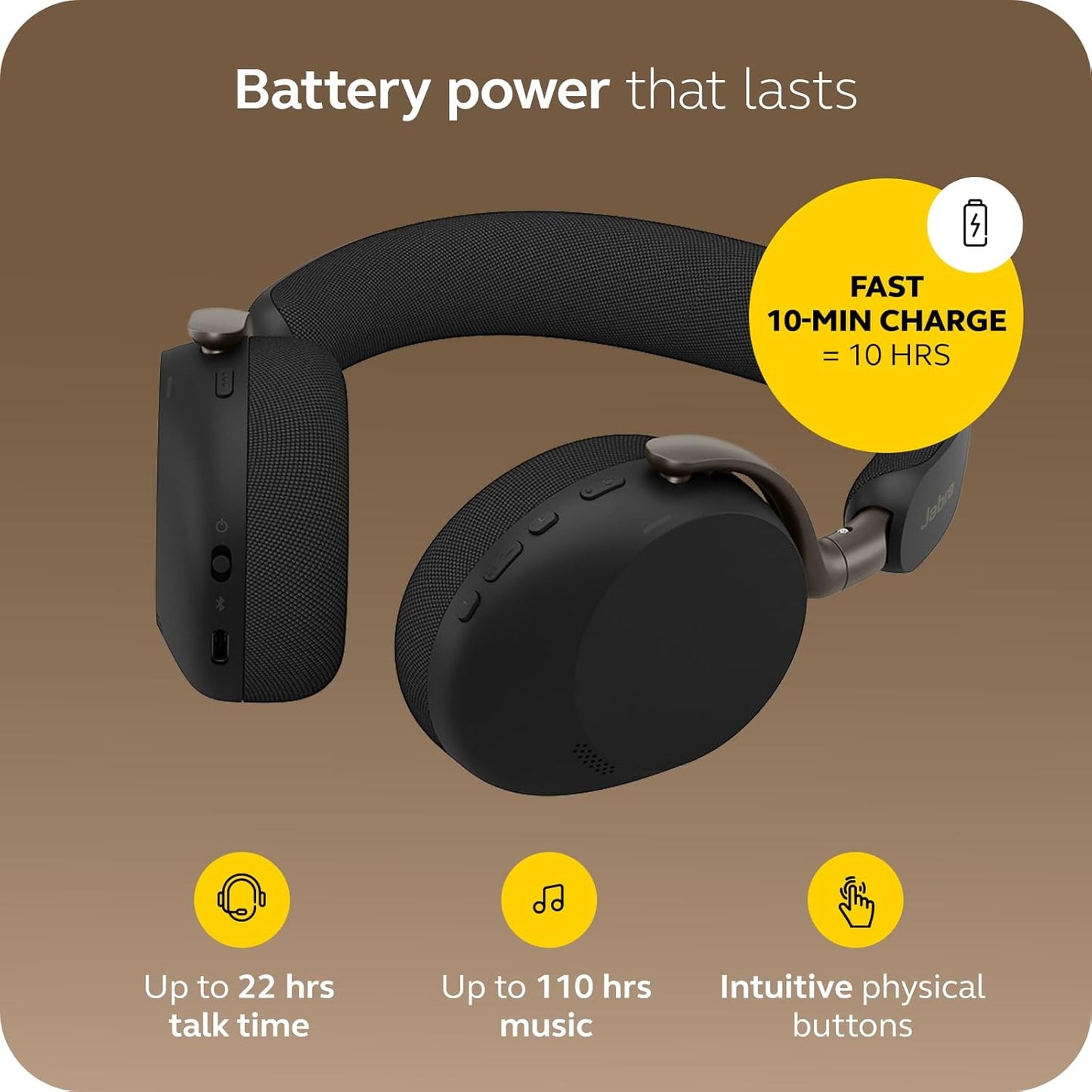 Jabra Evolve3 75 Wireless Noise Cancelling Headset with Teams USB-C - New Condition
