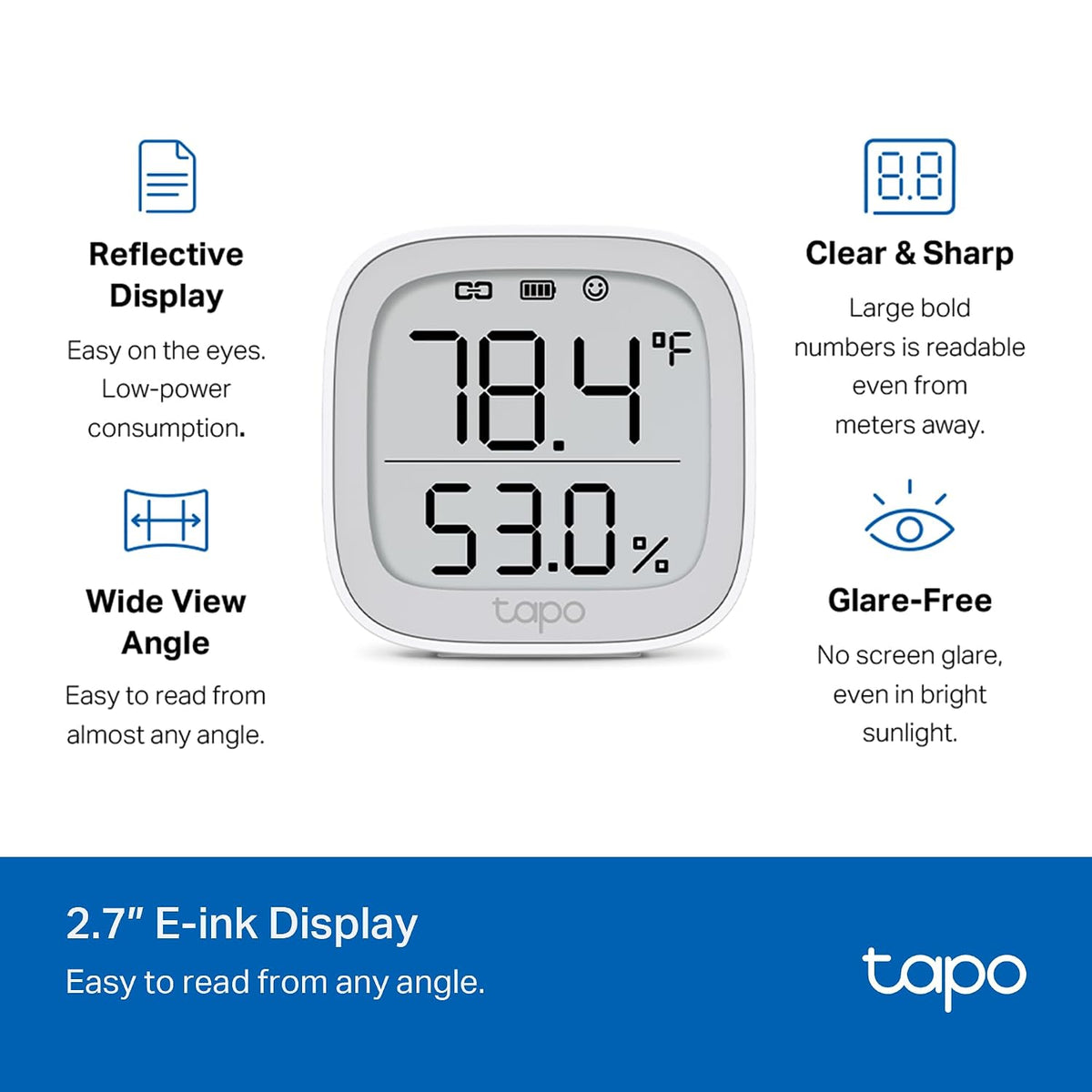 Tapo T315 Smart Temperature & Humidity Monitor with E-Ink Display - New Condition