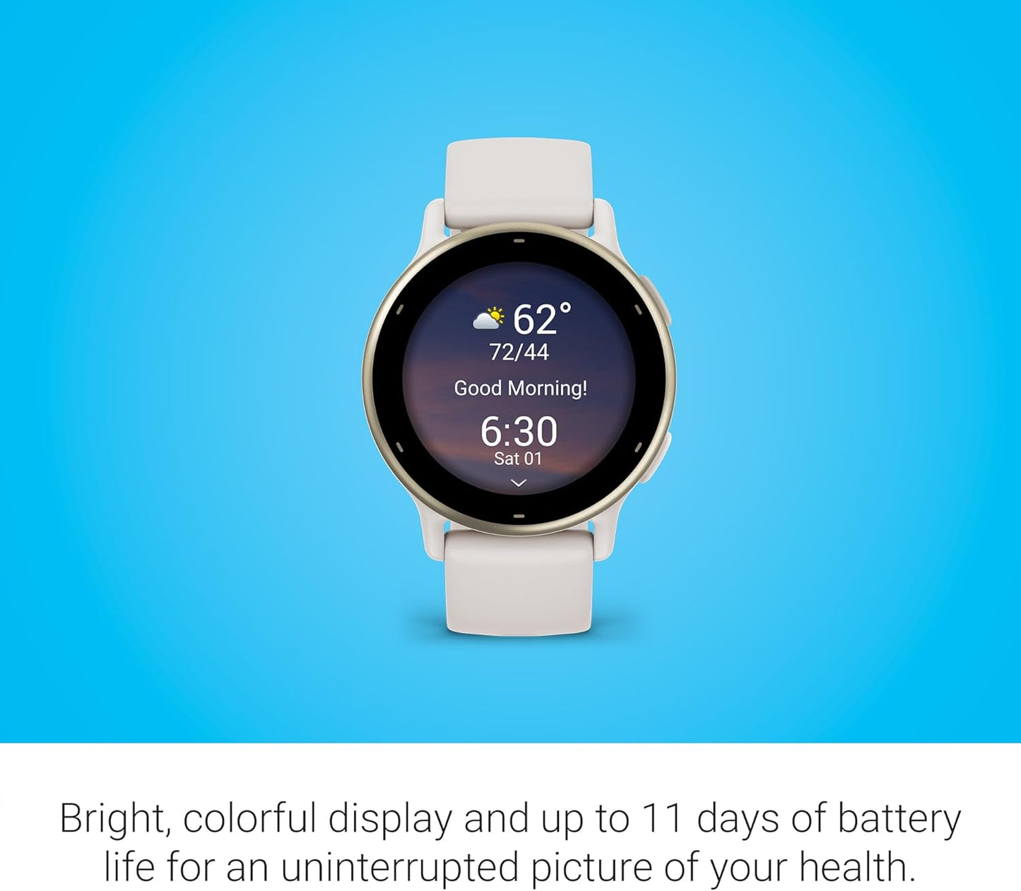 Garmin vívoactive 5 GPS Smartwatch – Ivory with AMOLED Display - Good Condition