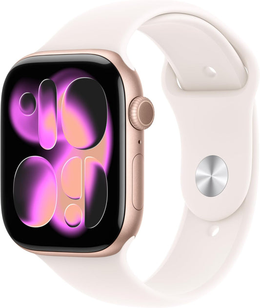 Apple Watch Series 11 [GPS 46mm] Smartwatch with Rose Gold Aluminum Case with Light Blush Sport Band - New Condition