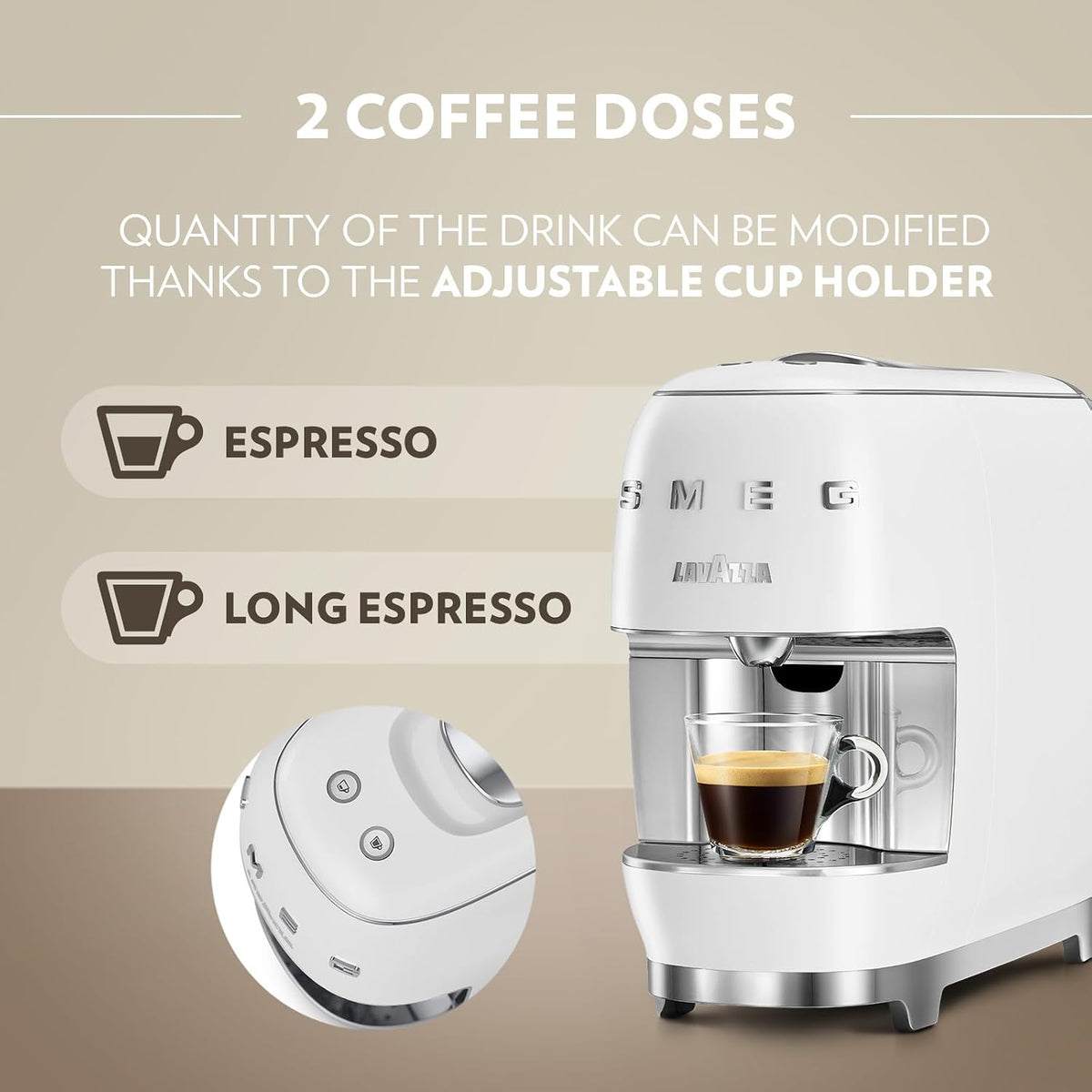 Lavazza A Modo Mio Smeg Coffee Capsule Machine – White, Italian Design, 0.9L Water Tank - Excellent Condition