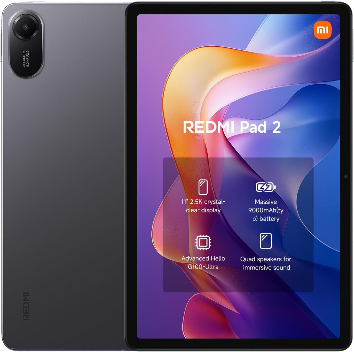 Xiaomi Redmi Pad 2 128GB 11" Tablet – Graphite Grey (Charger not included) - Excellent Condition