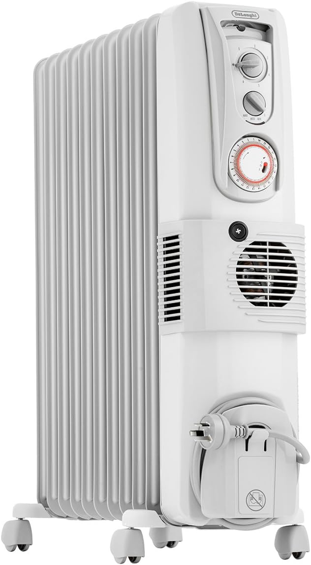 De'Longhi Portable Oil Column Heater 2400W with Timer & Fan - Good Condition