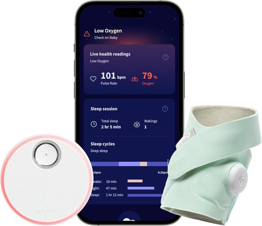 Owlet Dream Sock Smart Baby Monitor – Mint, AU Version - New Condition