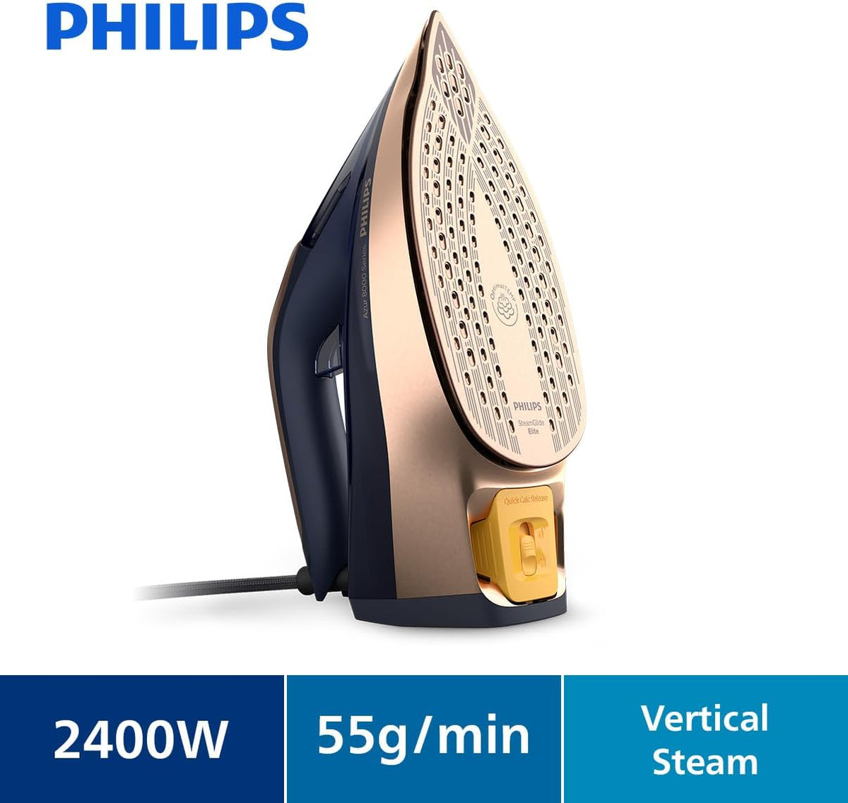 Philips Azur 8000 Series Steam Iron 2400W – 55g/min, 240g Boost - Excellent Condition