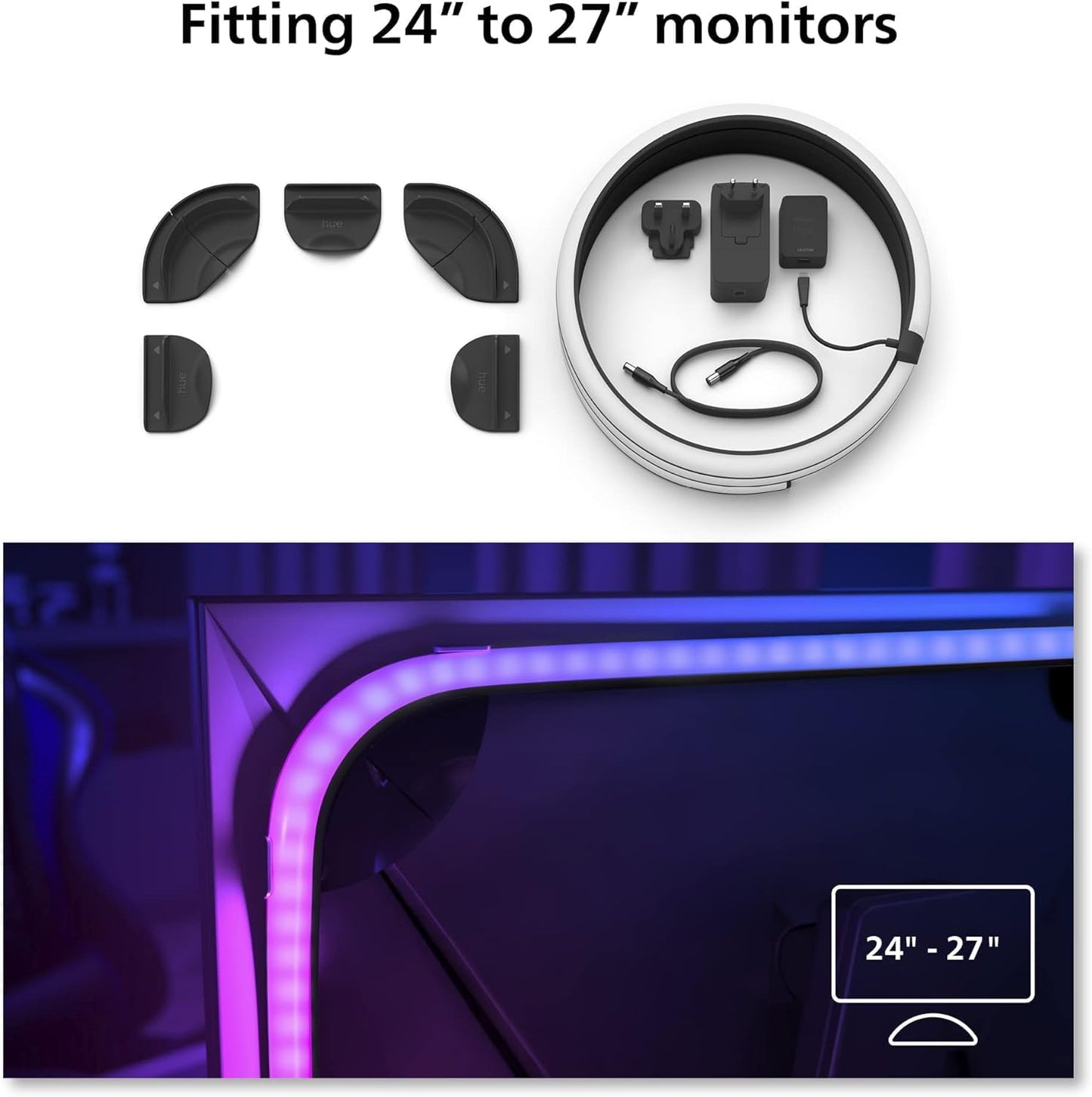 Philips Hue Play Gradient Lightstrip 2m for 24-27" PC Monitors - Excellent Condition