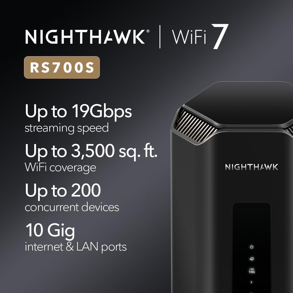 NETGEAR Nighthawk RS700S WiFi 7 Tri-Band Router BE19000 with 10GbE - Excellent Condition