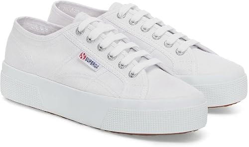 Superga 2740 Platform Women's Sneakers – Liquify Stripes Nylon White (EU 39 / US 8) - New Condition
