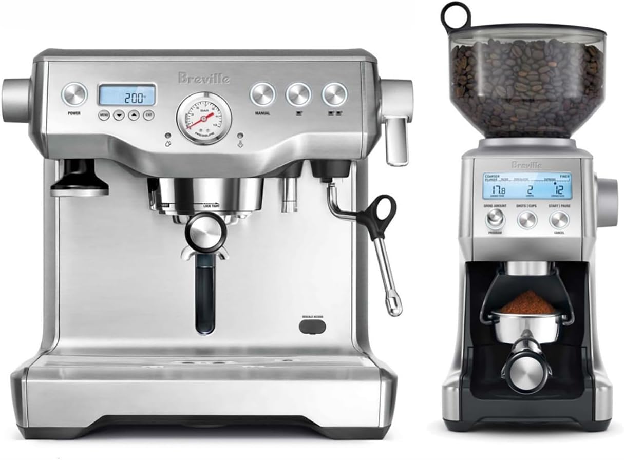 Breville Dynamic Duo Dual Boiler Espresso Machine & Grinder Pro Stainless Steel - Good Condition
