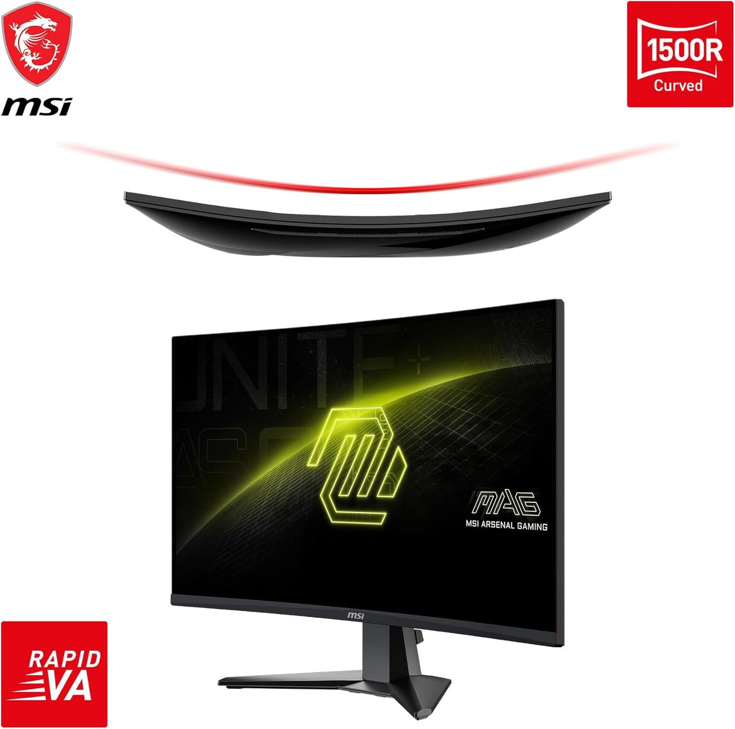 MSI MAG 27C6F 27 Inch FHD Curved Gaming Monitor - Excellent Condition