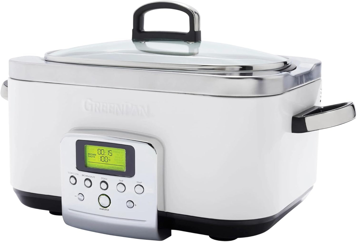 GreenPan Slow Cooker Cloud Cream 6L with Ceramic Non-Stick Pot - New Condition
