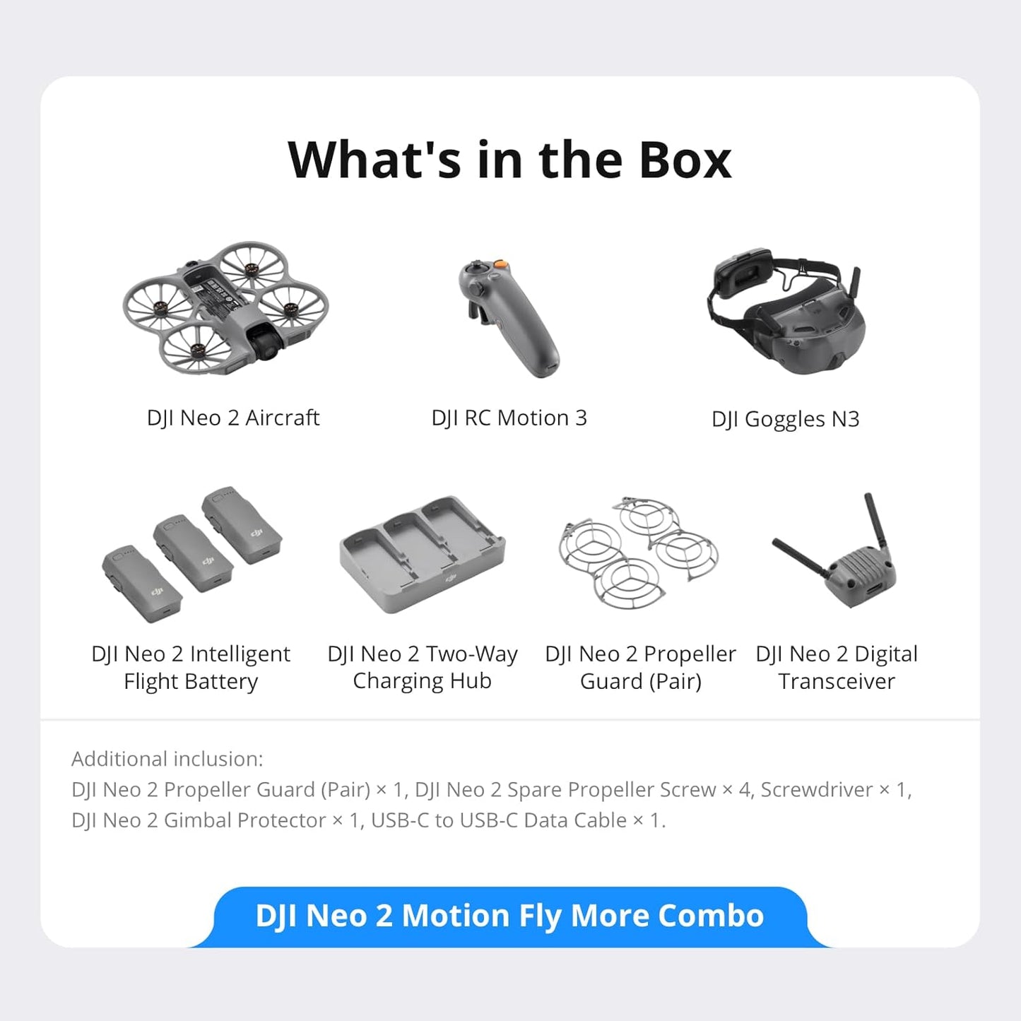 DJI Neo 2 Motion Fly More Combo With RC Motion 3 & Goggles N3 - New Condition