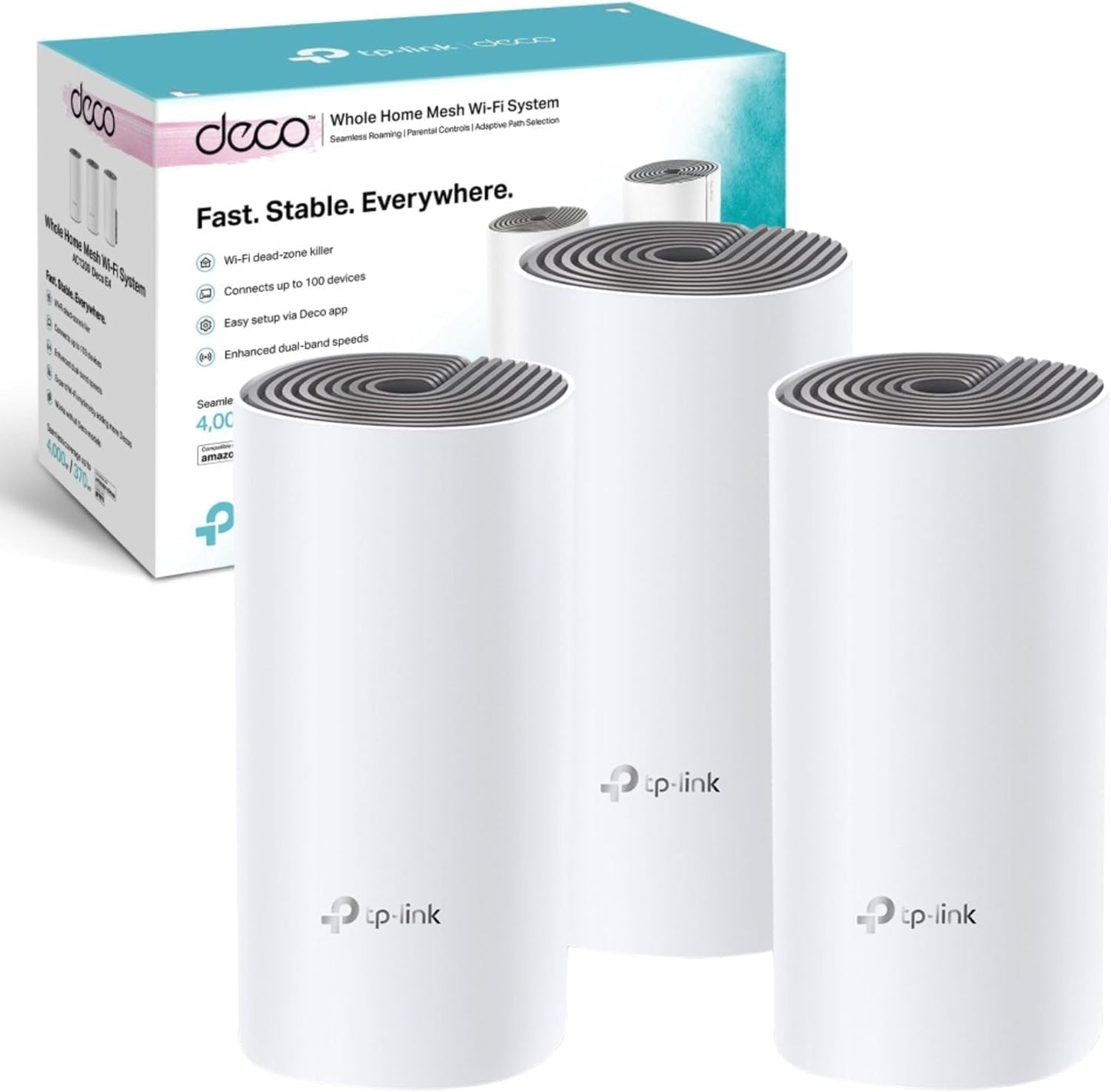 TP-Link AC1200 Mesh WiFi System Deco E4 3-Pack - Excellent Condition