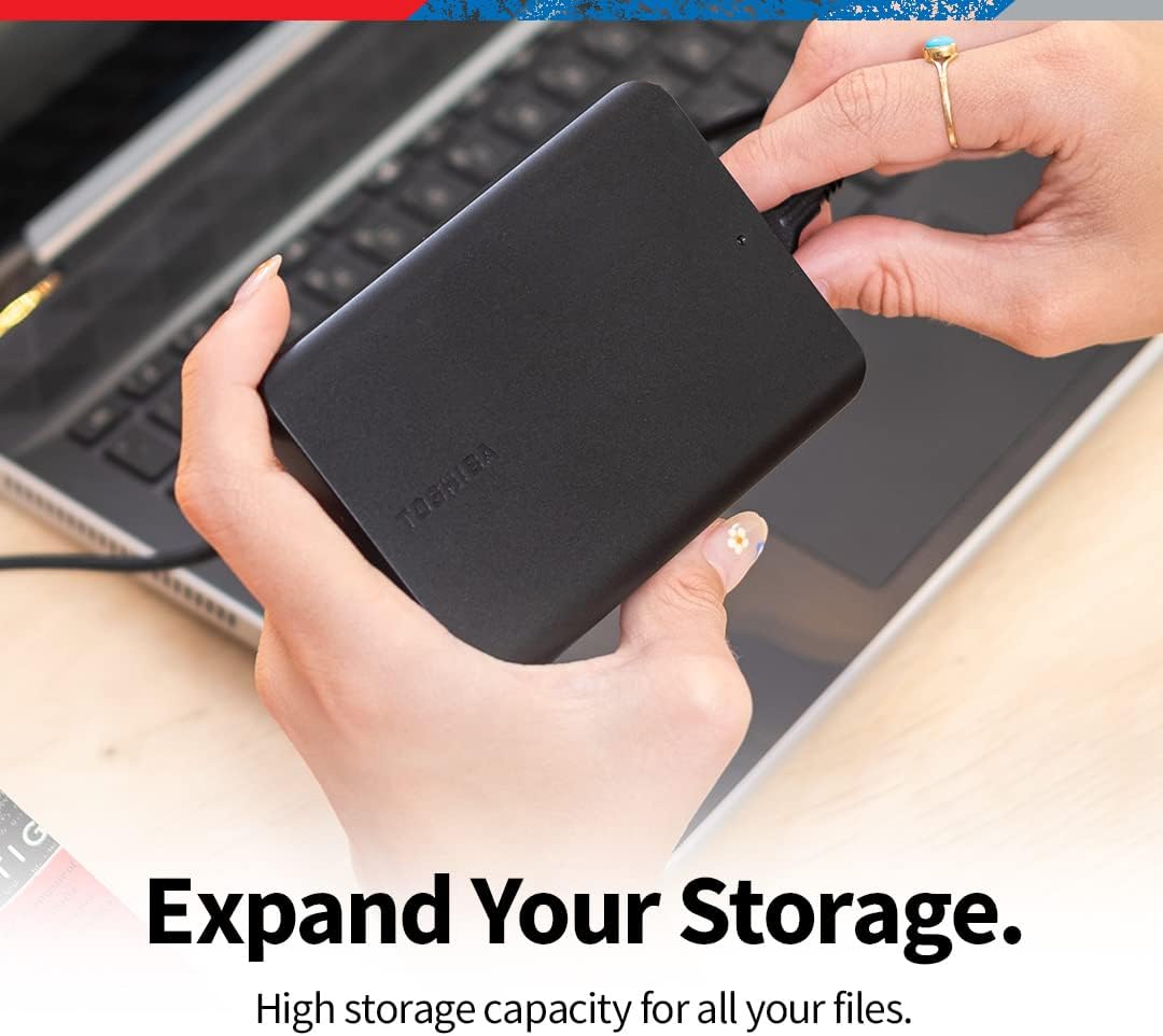 Toshiba 1TB Canvio Basics Portable Hard Drive Storage - New Condition
