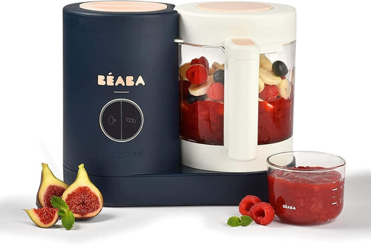 BEABA Babycook Neo 6-in-1 Baby Food Maker with Glass Bowl – Midnight Blue - New Condition