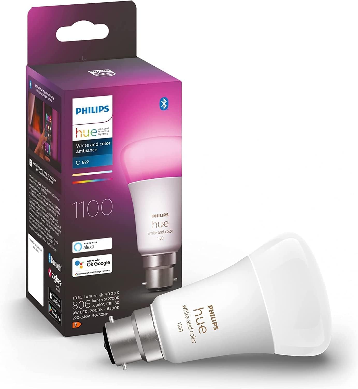 Philips Hue A60 75W 1100lm Smart LED Bulb B22 White Ambiance - New Condition
