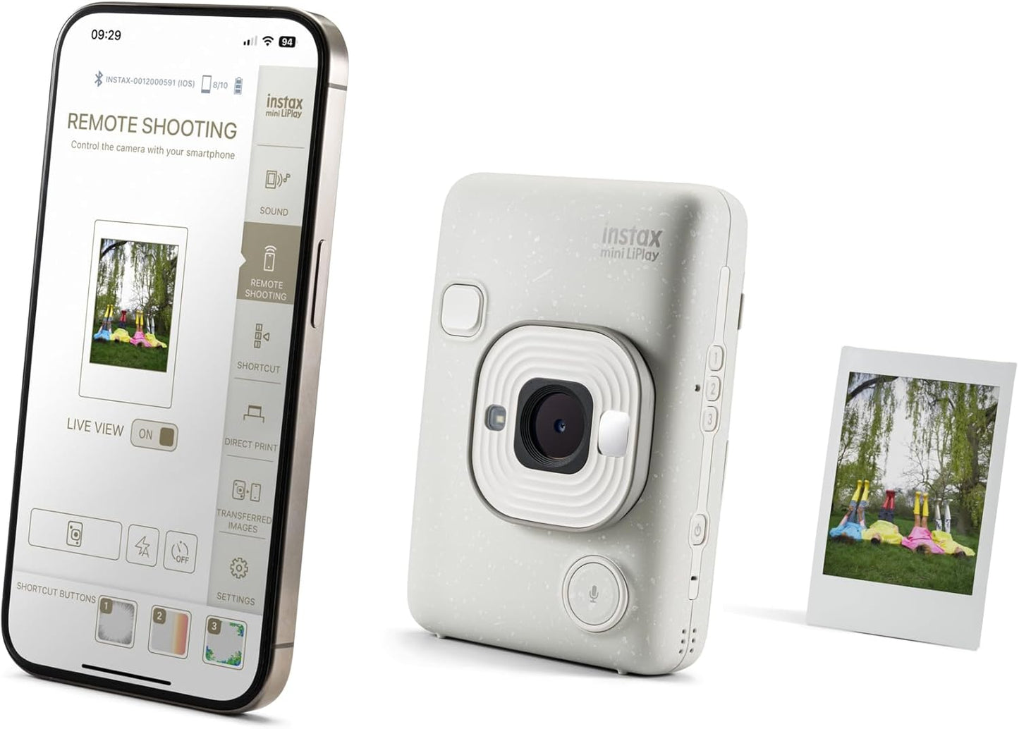 Fujifilm Instax Mini LiPlay Hybrid Instant Camera - Misty White - Excellent Condition