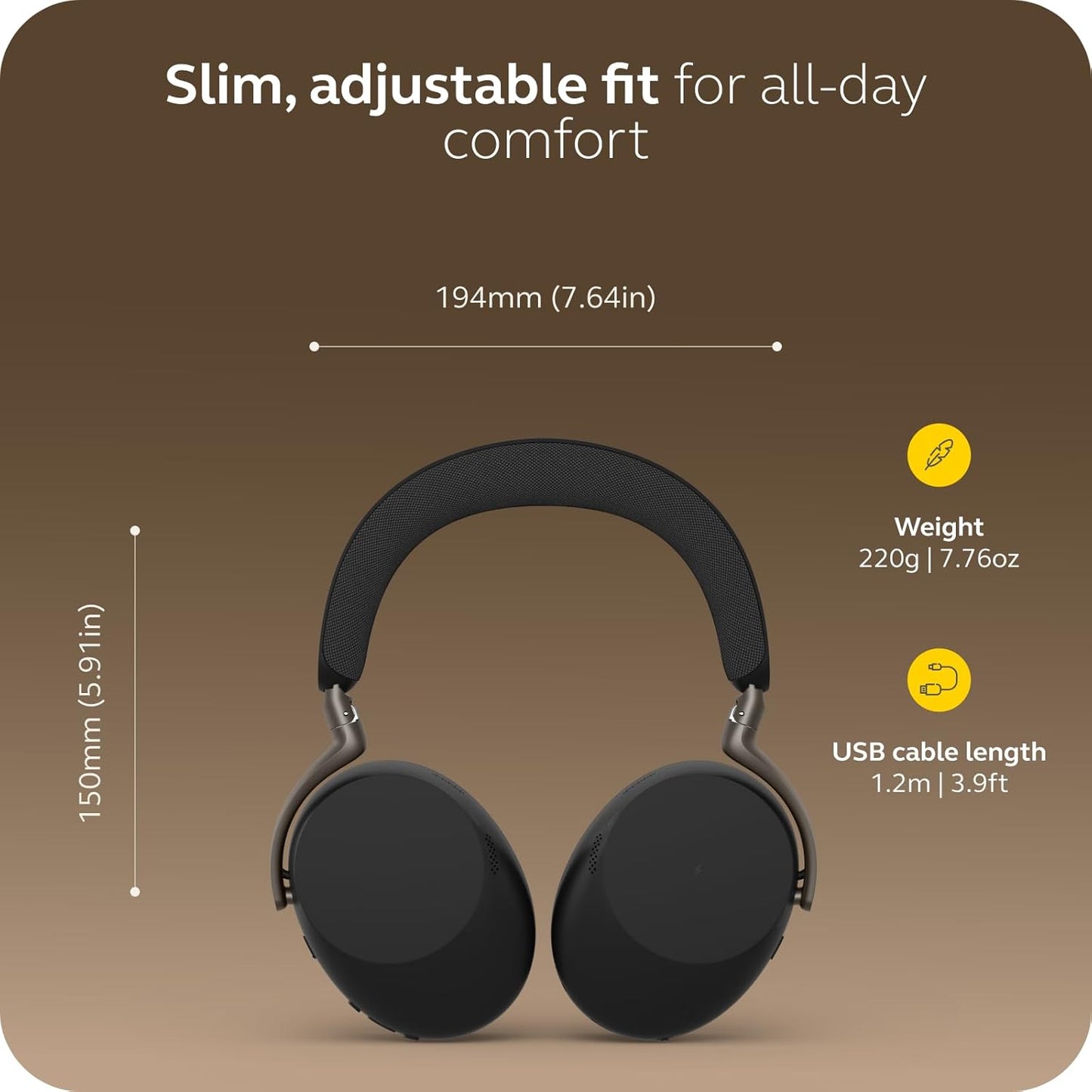 Jabra Evolve3 85 Wireless Noise Cancelling Headphones with Mic - UC USB-A - New Condition