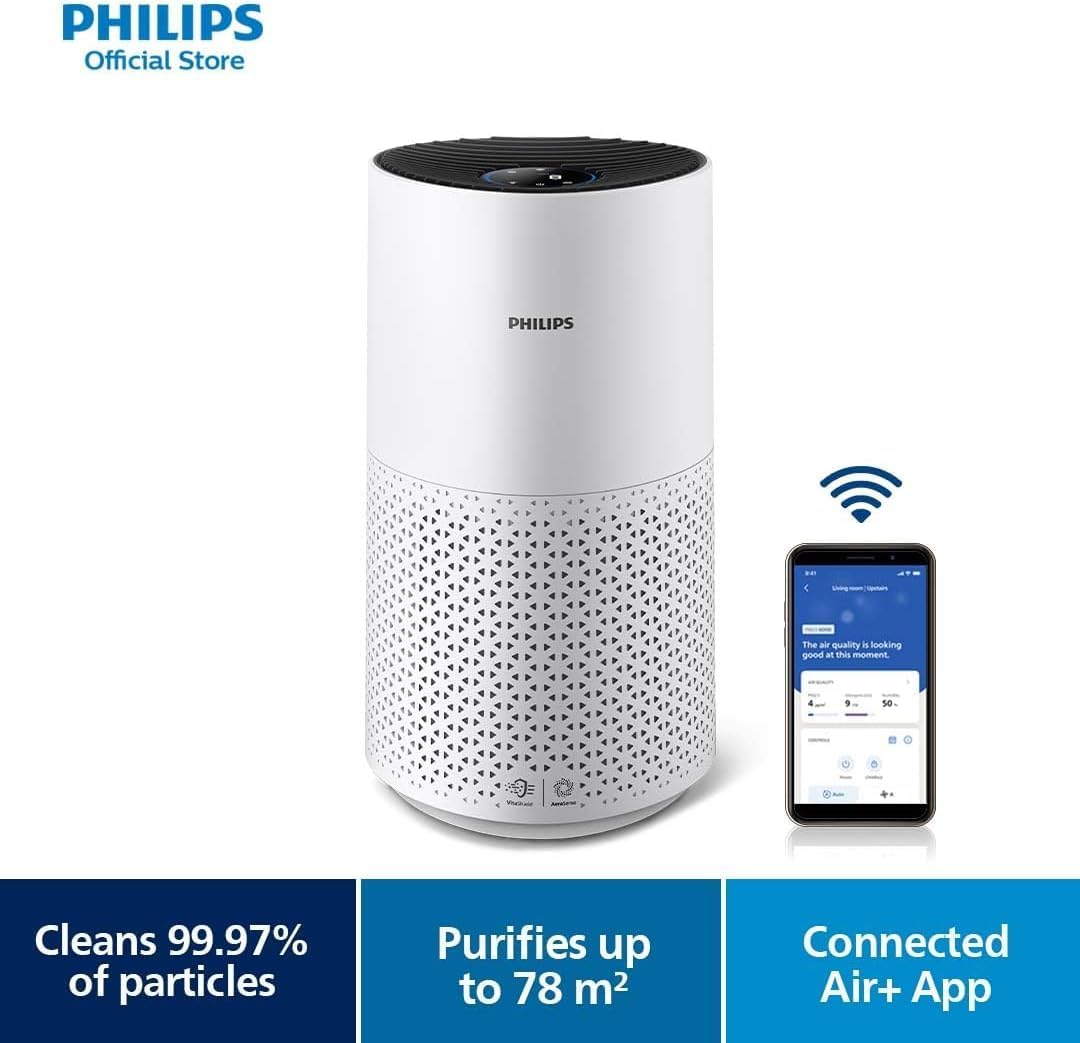Philips 1000i Series Air Purifier – 78 m² Coverage, 300 m³/h CADR, HEPA & Carbon Filter - New Condition