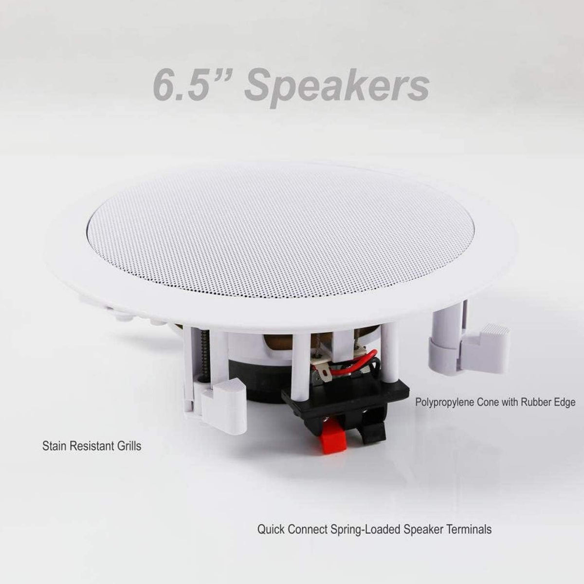 Pyle 6.5" 200W 2-Way In-Ceiling & In-Wall Speakers Pair - New Condition