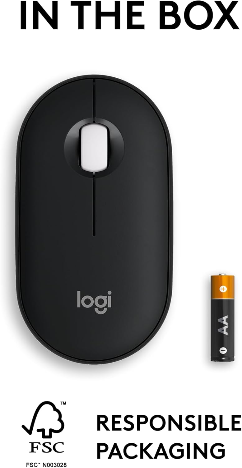 Logitech Pebble Mouse 2 M350s Bluetooth Mouse – Tonal Graphite - New Condition