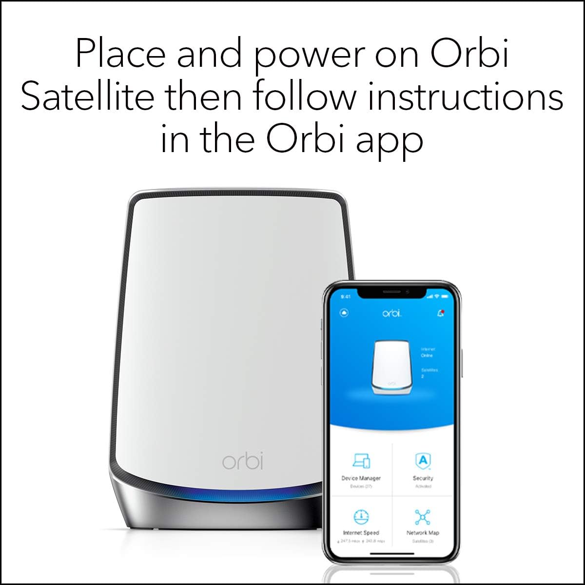 NETGEAR Orbi RBS850 AX6000 WiFi 6 Add-On Satellite Extender - Excellent Condition