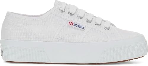 Superga 2740 Platform Women's Sneakers – Liquify Stripes Nylon White (EU 39 / US 8) - New Condition