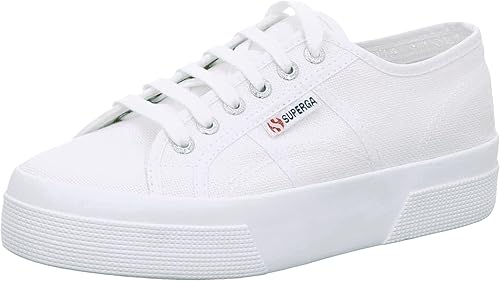 Superga 2740 Platform Women's Sneakers – Liquify Stripes Nylon White (EU 39 / US 8) - New Condition