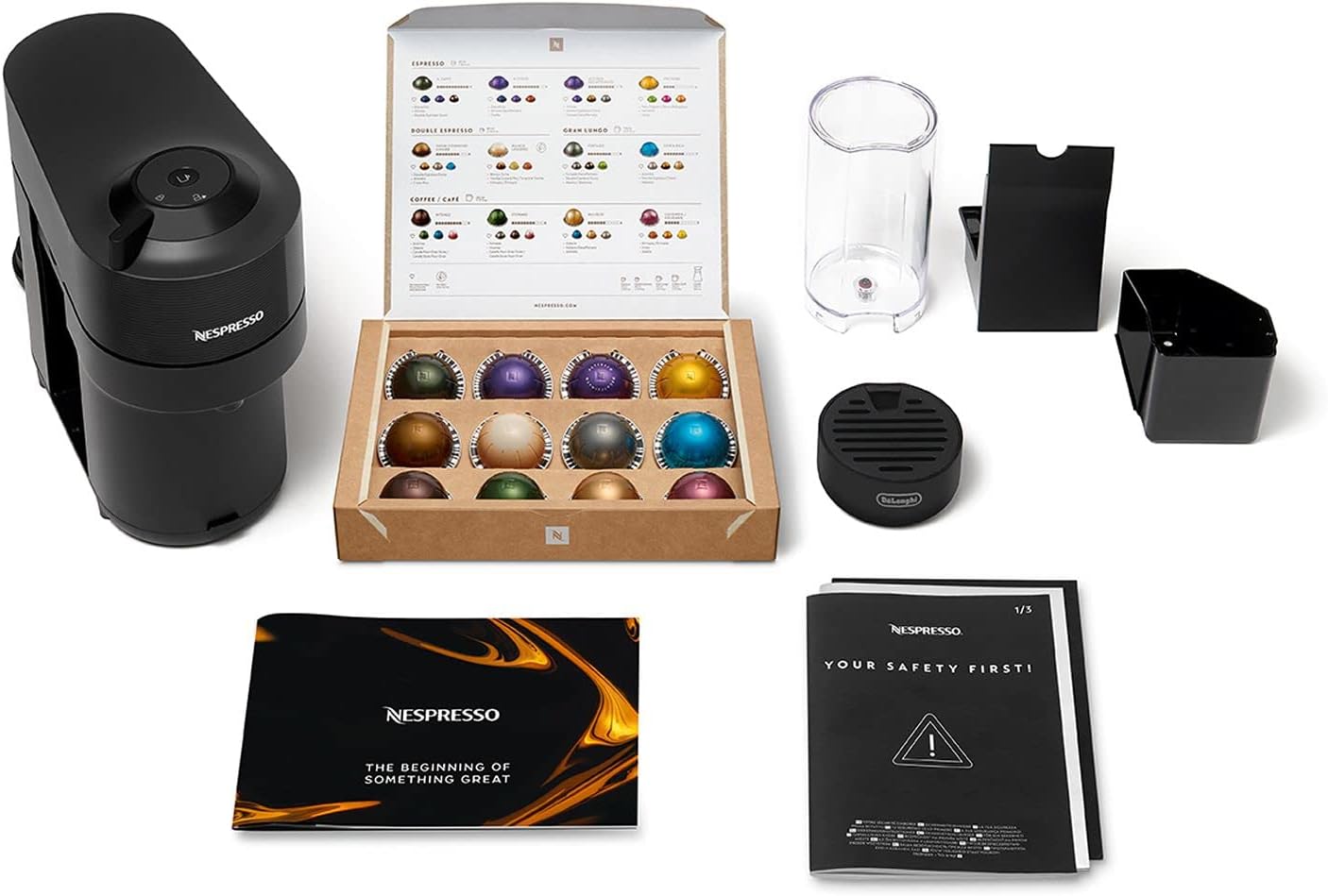Nespresso De'Longhi Vertuo Pop Coffee Capsule Machine - Liquorice Black - Excellent Condition