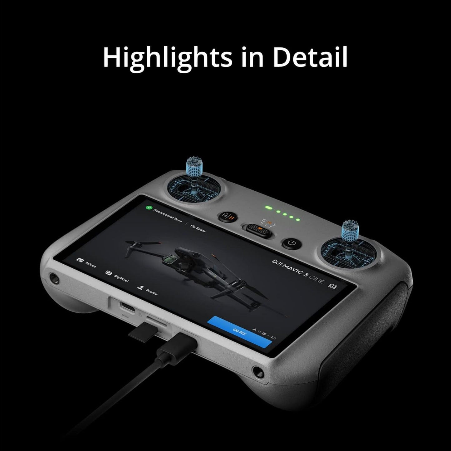 DJI RC, Remote Controller with Lightweight Body, FHD Screen, 4hr Battery - New Condition