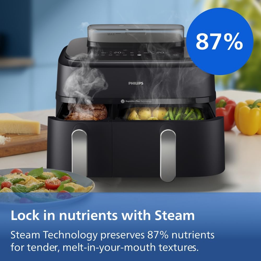 Philips Air Fryer 5000 Series Dual Basket with Steam 9L - Excellent Condition