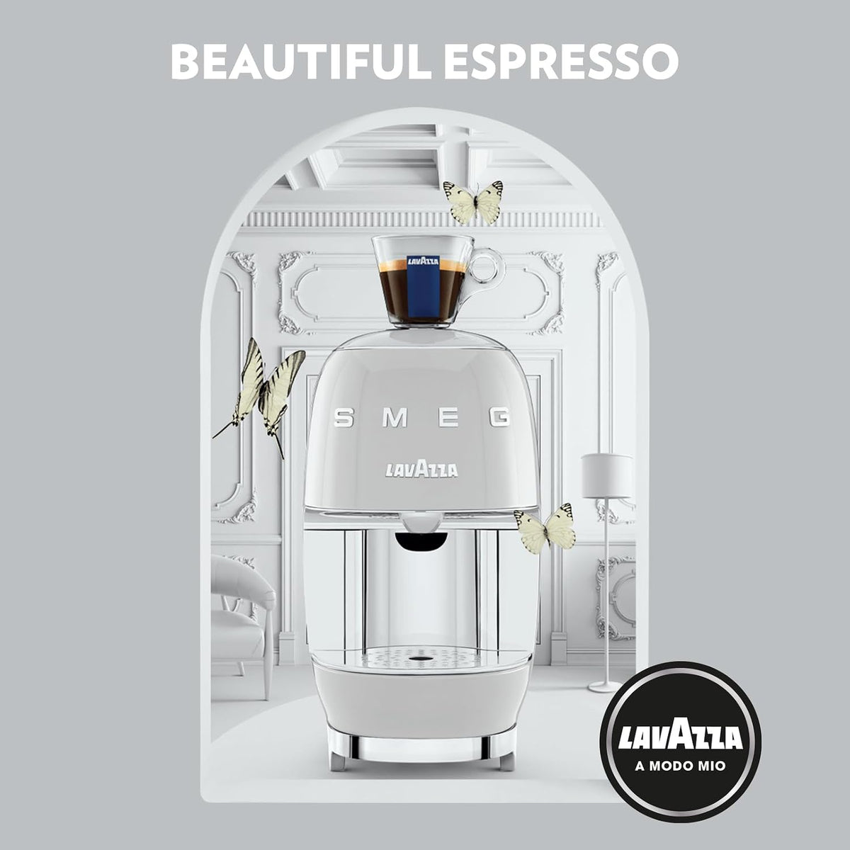 Lavazza A Modo Mio Smeg Coffee Capsule Machine – White, Italian Design, 0.9L Water Tank - Excellent Condition