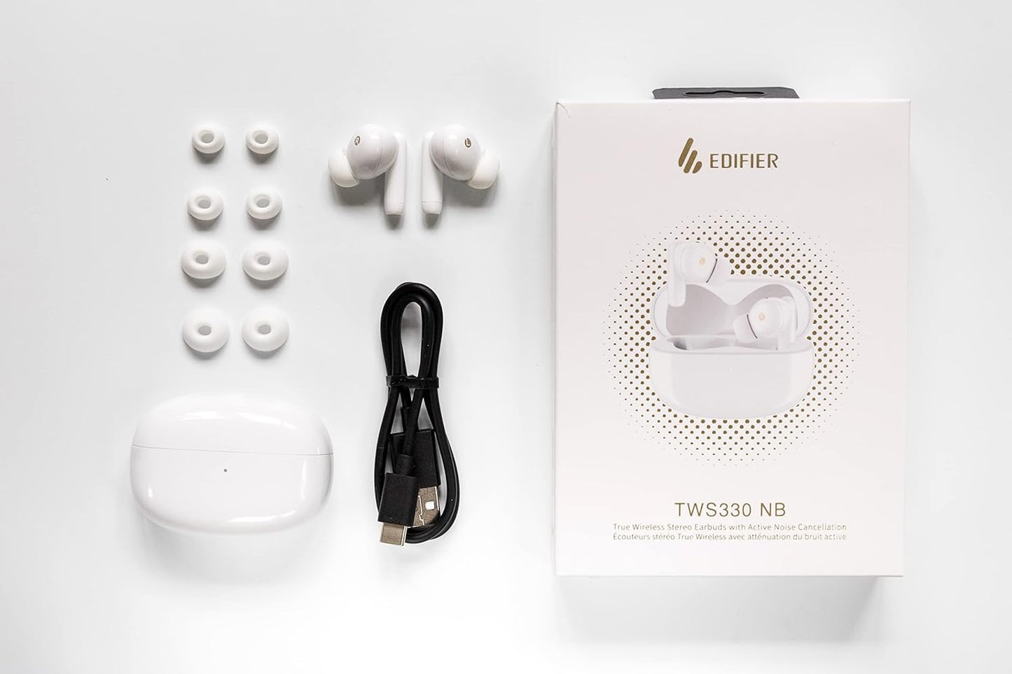Edifier TWS330 NB Bluetooth 5.0 Earbuds with ANC - New Condition