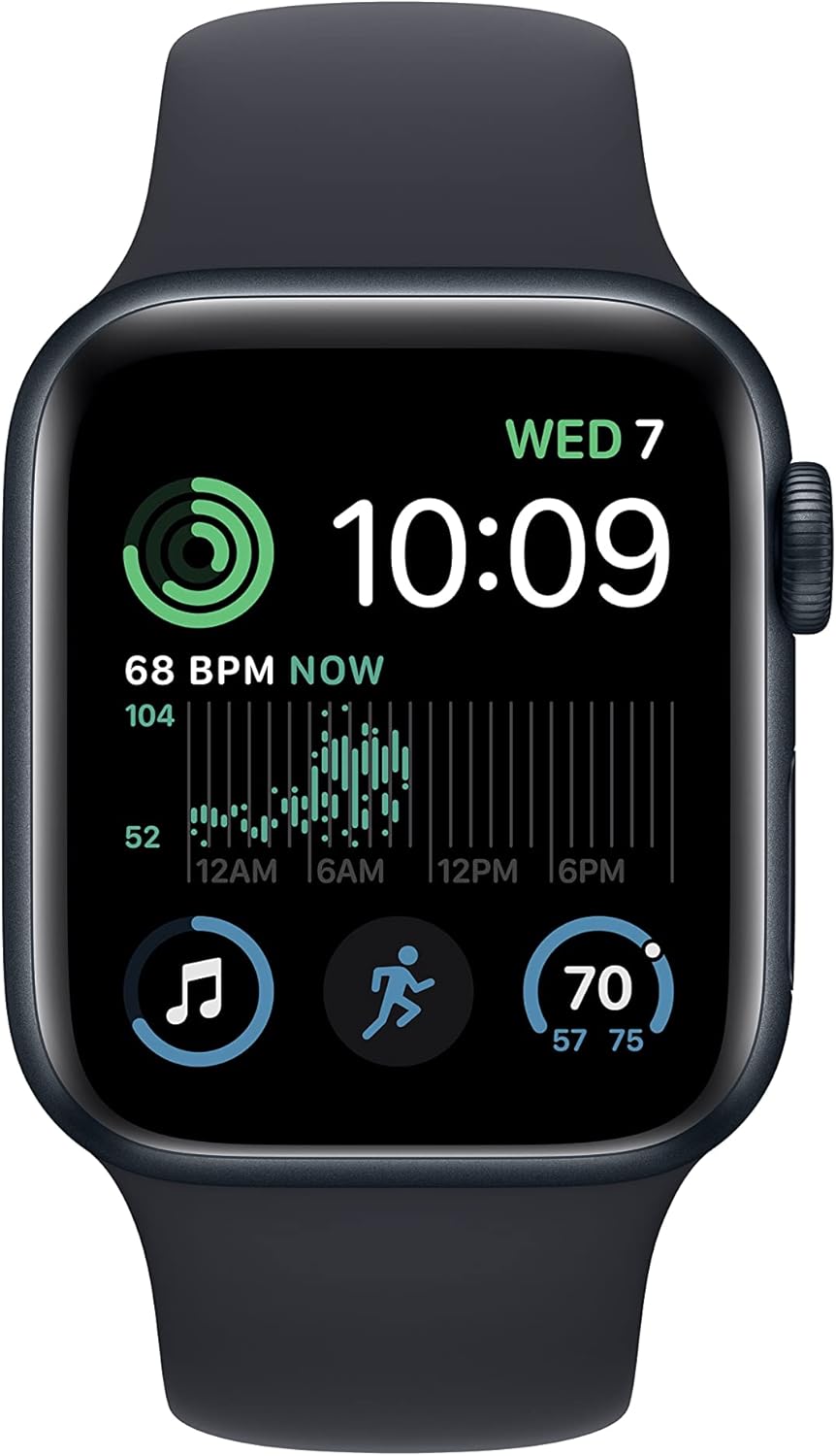 Apple Watch SE (2nd Gen) (GPS, 40mm) - Midnight Aluminum Case with Midnight Sport Band, S/M - New Condition