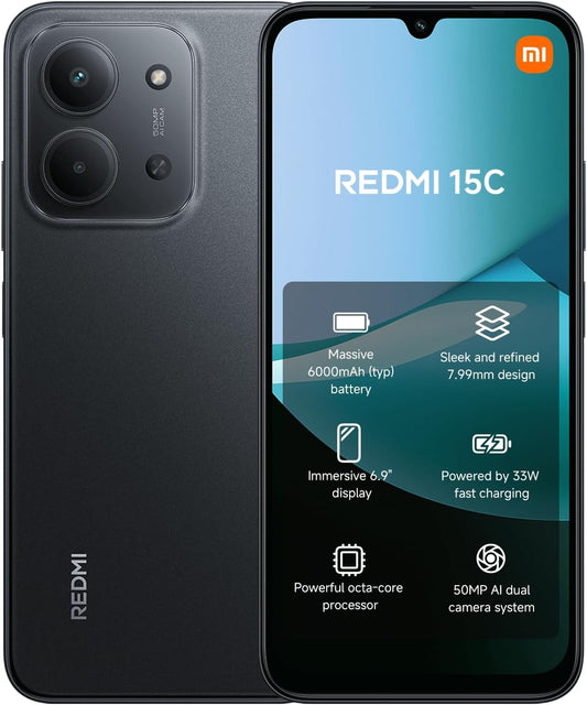 Xiaomi Redmi 15C Smartphone – 128GB, Black (AU Version) - New Condition