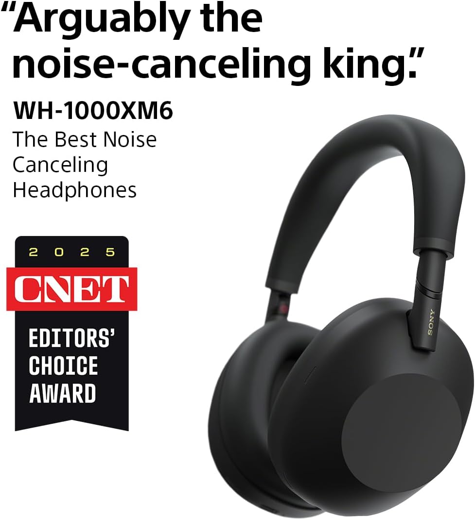 Sony WH-1000XM6 Wireless Noise Cancelling Headphones – Black - Excellent Condition