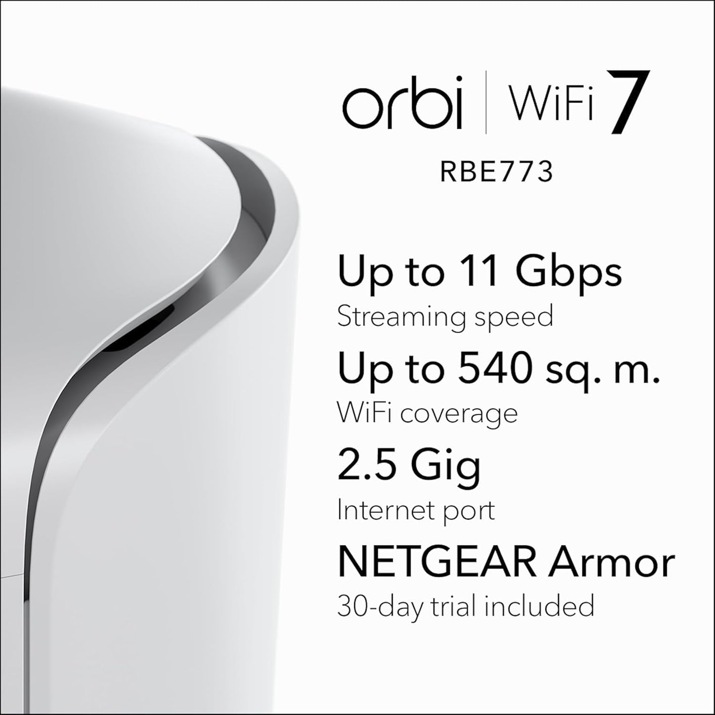 NETGEAR Orbi 770 WiFi 7 Mesh System RBE773 Router + 2 Satellites - New Condition