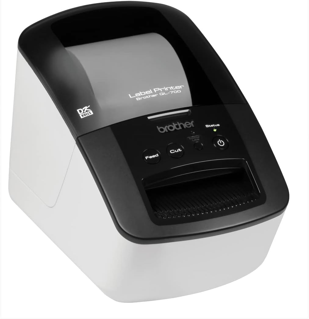 Brother QL-700 Label Maker – USB 2.0 Desktop Label Printer, 93 Labels/Minute, 300 x 600 DPI, Black - Excellent Condition