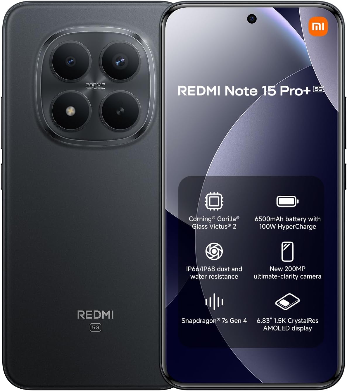 Xiaomi Redmi Note 15 Pro+ 5G 256GB – Black (Charger not included) - Excellent Condition