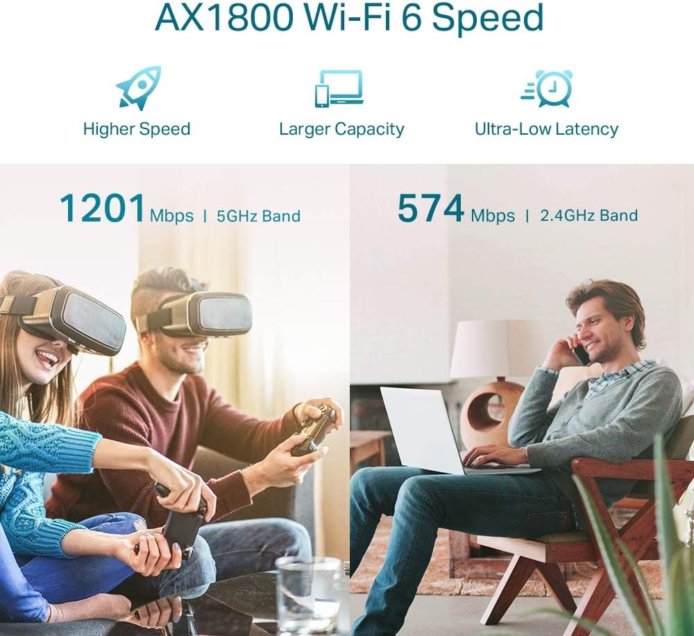 TP-Link AX1800 Mesh Wi-Fi 6 Range Extender – Dual Band, Gigabit Ethernet, AP Mode, Smart Roaming, OneMesh, Compatible with Any Router - New Condition
