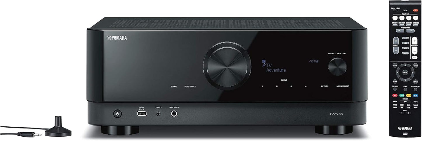 Yamaha RX-V4A 5.2-Channel AV Receiver with Wi-Fi, Bluetooth, MusicCast and Alexa Compatibility - New Condition