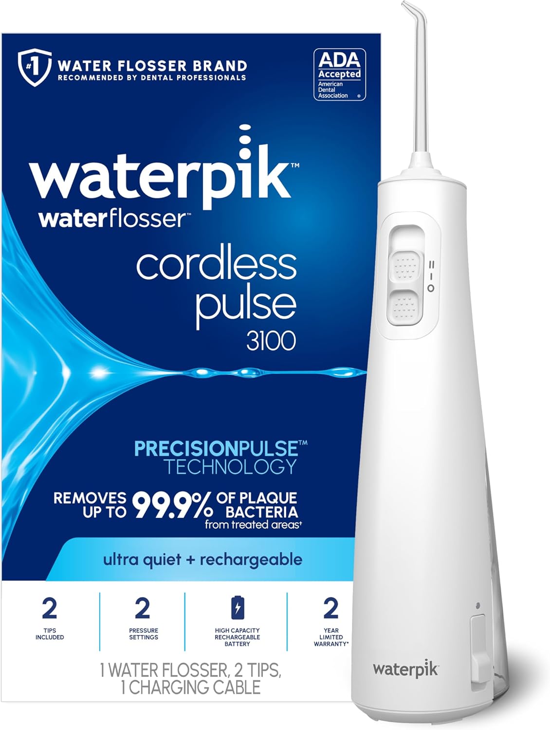 Waterpik Cordless Pulse Rechargeable Water Flosser – Portable Oral Care - Excellent Condition