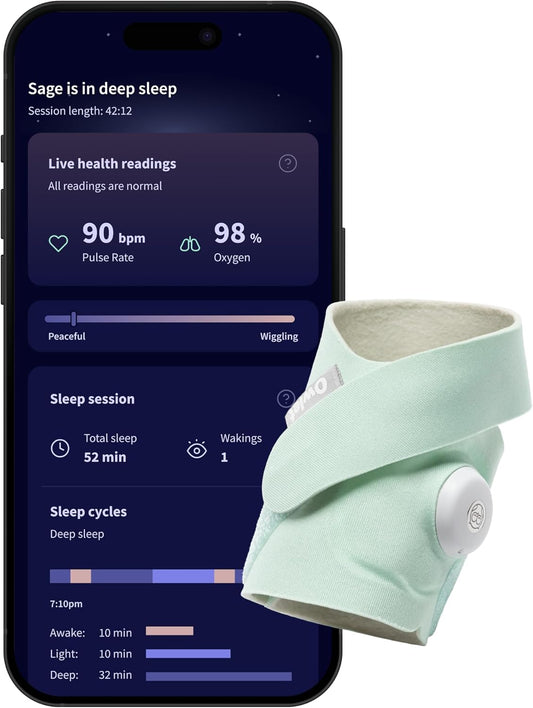 Owlet Dream Sock Smart Baby Monitor – Mint, AU Version - New Condition
