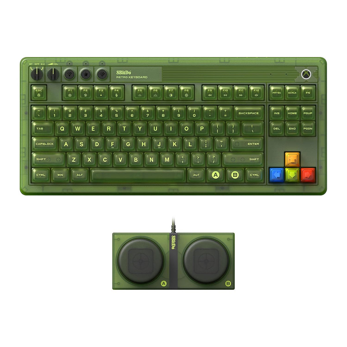 8BitDo Retro 87 Mechanical Keyboard RGB Wireless Xbox Edition - New Condition