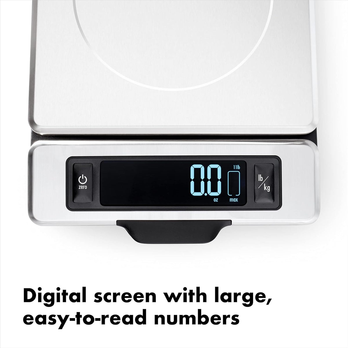 OXO Good Grips Stainless Steel Digital Food Scale – 11 lb Capacity with Pull-Out Display - New Condition