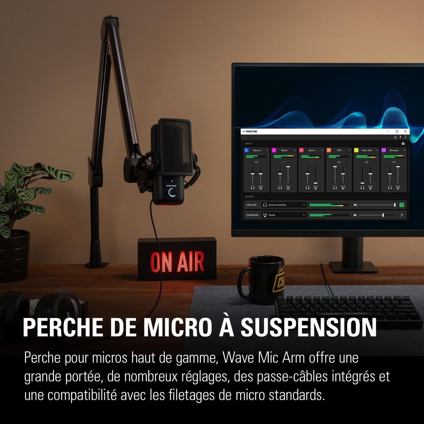 Elgato Wave Mic Arm – Studio Boom Arm for Streaming & Podcasting - New Condition